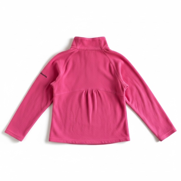 Columbia Pink Fleece Quarter Zip Lightweight Pullover Jacket Girls Youth S (7/8) - Picture 3 of 10